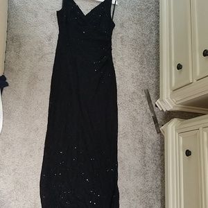 Ralph Lauren Black Lace Overlay Long Gown (sz 12)